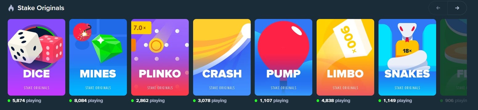 Stake Original casino games
