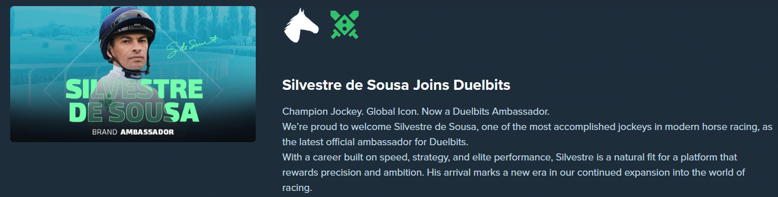 A banner advertising Duelbits latest sponsorship