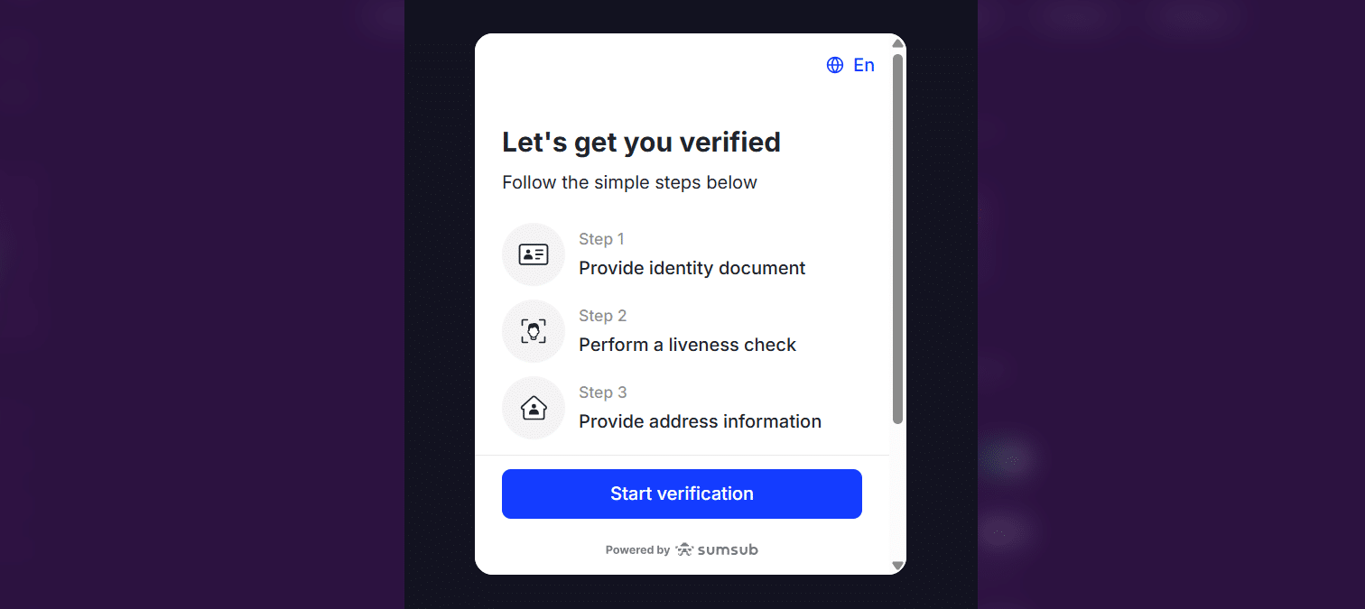 The 3rd party KYC verification at Metaspins