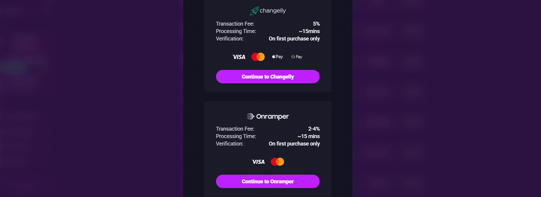 the buy crypto page on Metaspins Casino from where you can get some cryptos