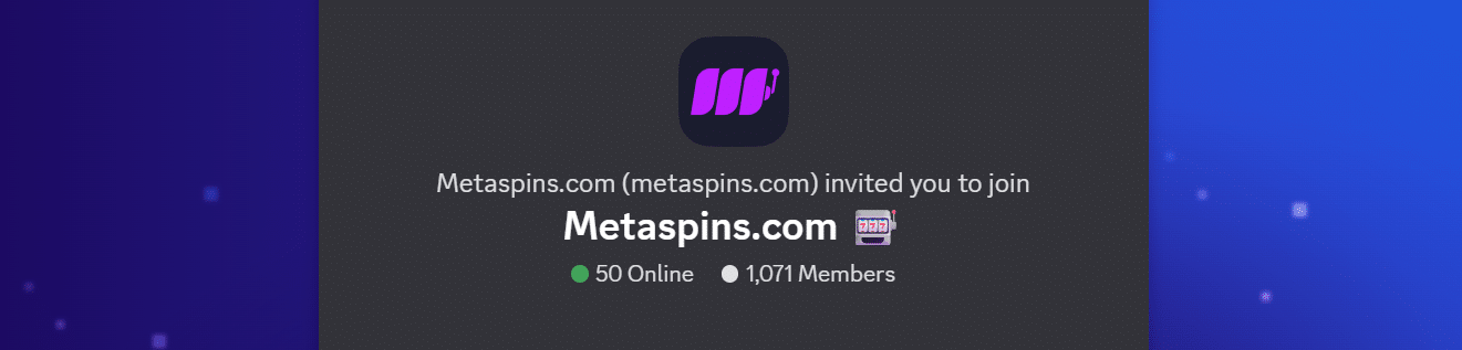 The Metaspins Discord server and its member count