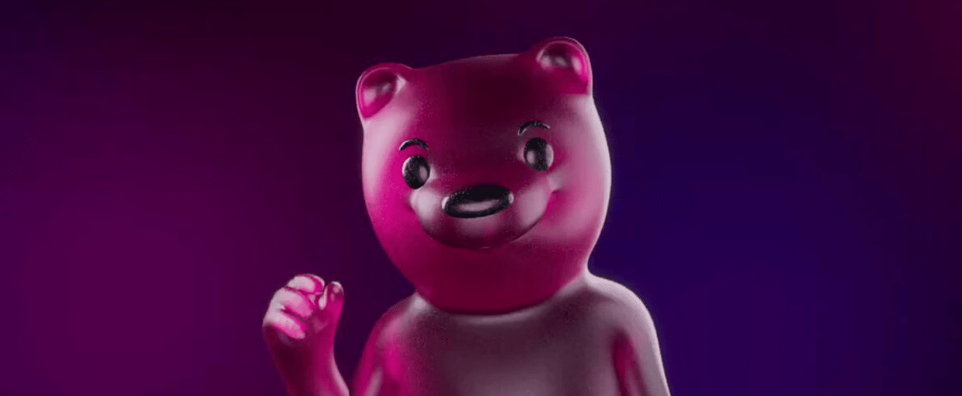 The RakeBit bear, a X banner for site promotions