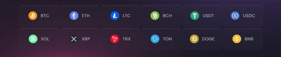 A selection of the cryptos on hand at RakeBit for gambling fun