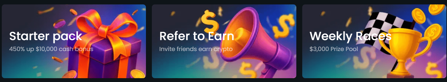 A promo banner advertising the offering at RakeBit