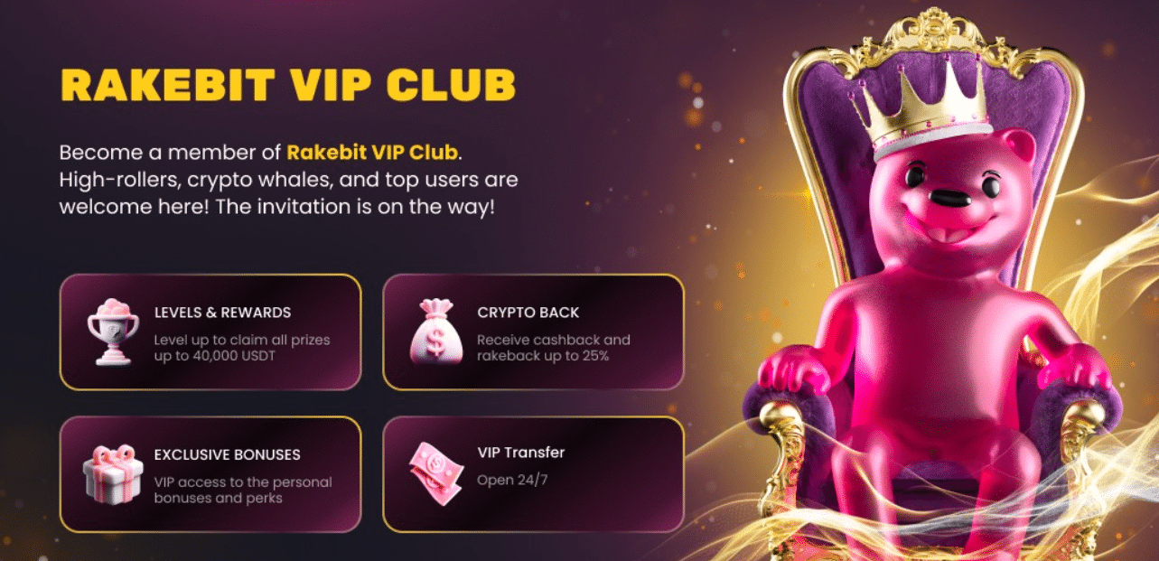 A Bitcointalk banner for the VIP club at RakeBit