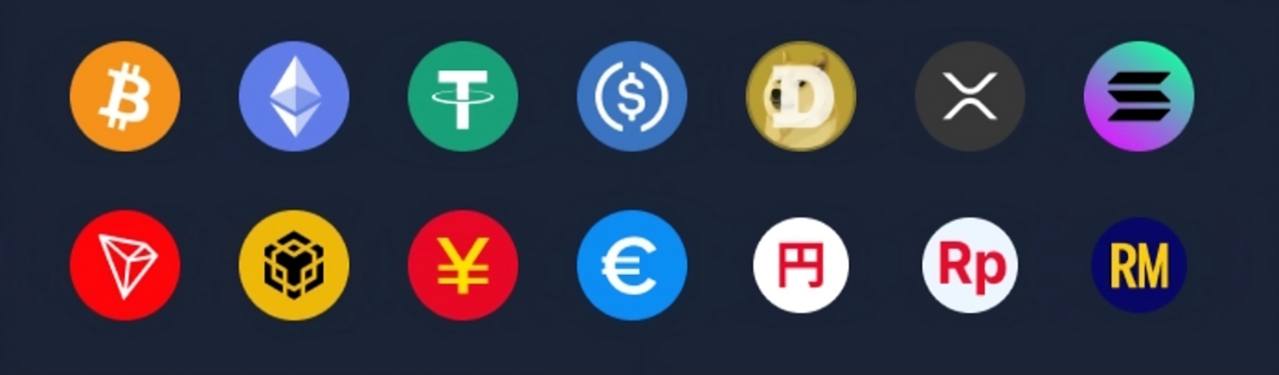 A few of the accepted cryptos at 2UP casino