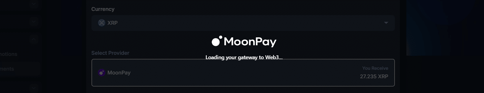 The CasinoBet MoonPay buy crypto page