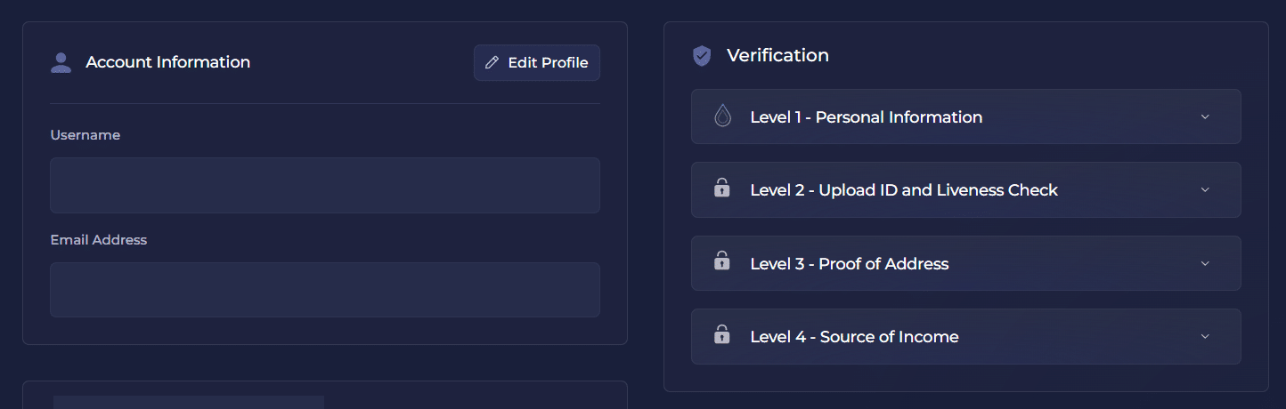 Configuración de la cuenta de verificación KYC de Rainbet