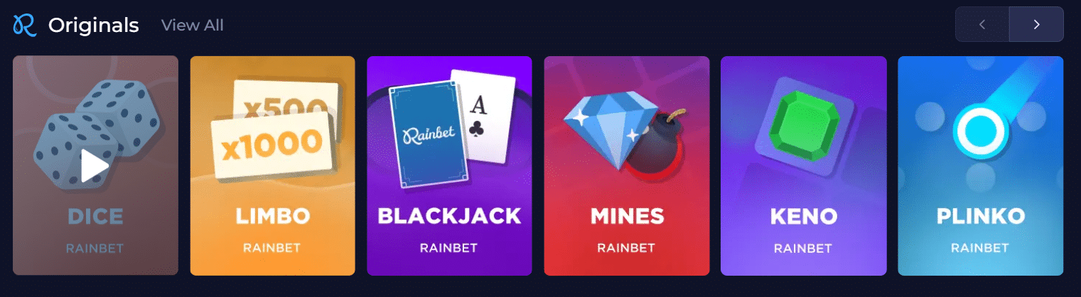 gráficos de juego de los originales de Rainbet, el sitio juegos específicos demostrablemente justos en Rainbet