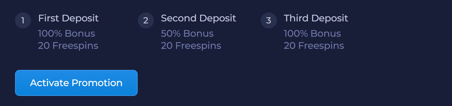 Imagen promocional de tres depósitos de Rainbet