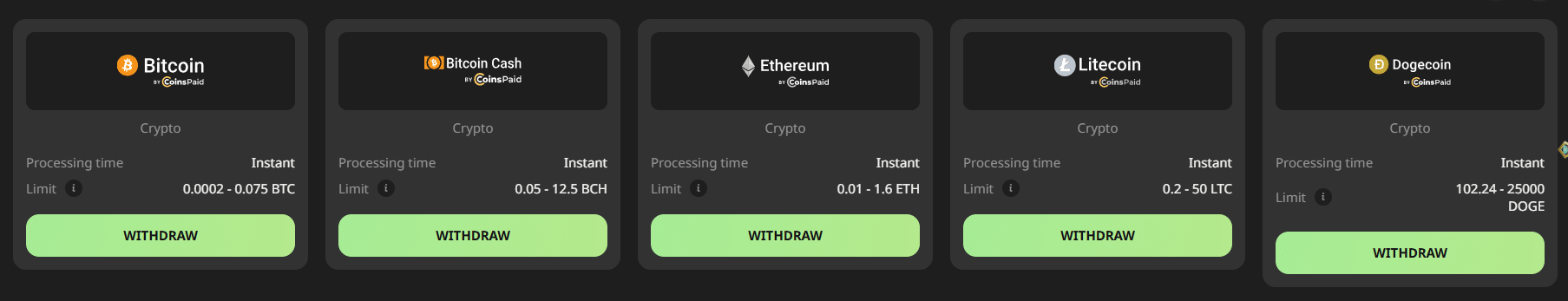 The minimum withdrawal limits at WillBet casino
