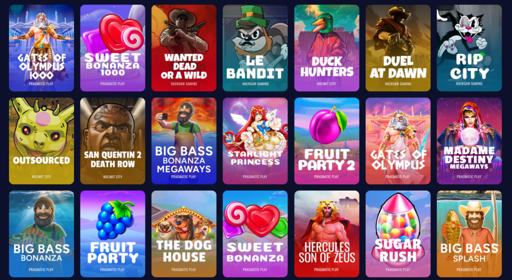 Duel Casino Slot Game Lobby